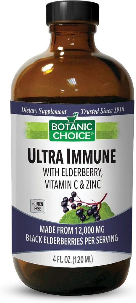 보컬 선택 - 매우 Immune, 아연과 비타민 C, 성인과 어린이를위한 검은 Elderberry Syrup, 면역 지원을위한 액체 비타민, 4 Oz
