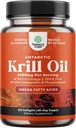 서빙 당 남극 Krill 기름 2000mg Softgels - EPA DHA & Astaxanthin를 가진 Omega 3 Krill 기름 보충교재 - 제 3 자 실험실은 글루텐 GMOs 또는 Fishy Aftertaste를 시험했습니다 - 2 달