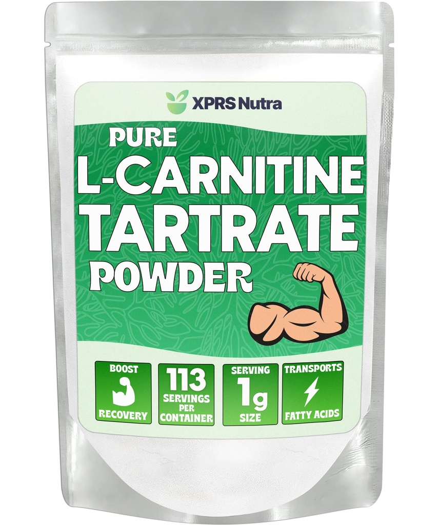 XPRS Nutra L Carnitine L Tartrate 분말 - 프리미엄 순수 L Carnitine Tartrate - L Carnitine - Vegan 친절한 대량 L Carnitine 분말 - 아미노산 보충교재 (4 Ounce)