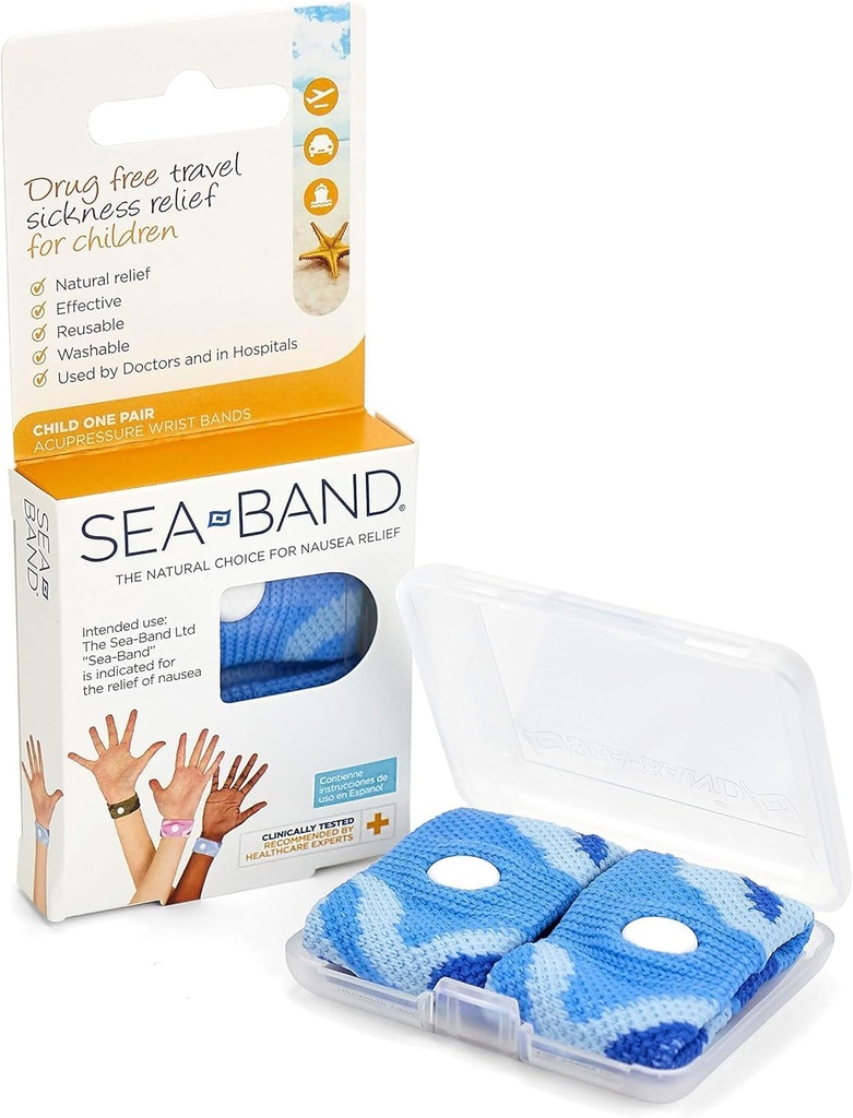 Sea-Band Acupressure 손목 밴드, 어린이 쌍 (블루)