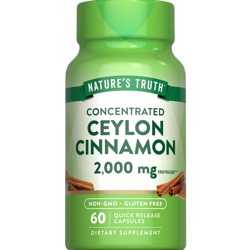 Nature's Truth Ceylon Cinnamon Pill 캡슐 | 2000mg | Non-GMO & 글루텐 무료 보충