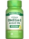 Nature's Truth Vegan Omega 3 Softgels | 60 개 | DHA가있는 조류 오일 포뮬러 | Non-GMO 및 글루텐 무료 보충