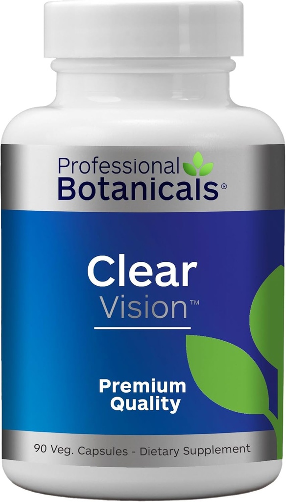 전문 식물 Clear Vision Eye Vitamins - Lutein, Zeaxanthin 지원 눈 스트레인, 드라이 아이, 비전 건강 - 90 채식 캡슐