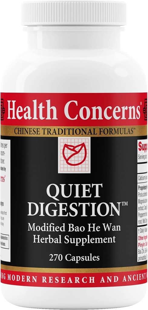 건강 Concerns Quiet 소화 – Upset Stomach, Gas, & Bloating에 대한 소화 지원 – Bao He Wan과 초본 중국 공식 – Poria, Barley, & Mangolia Bark와 보충 - 270 캡슐