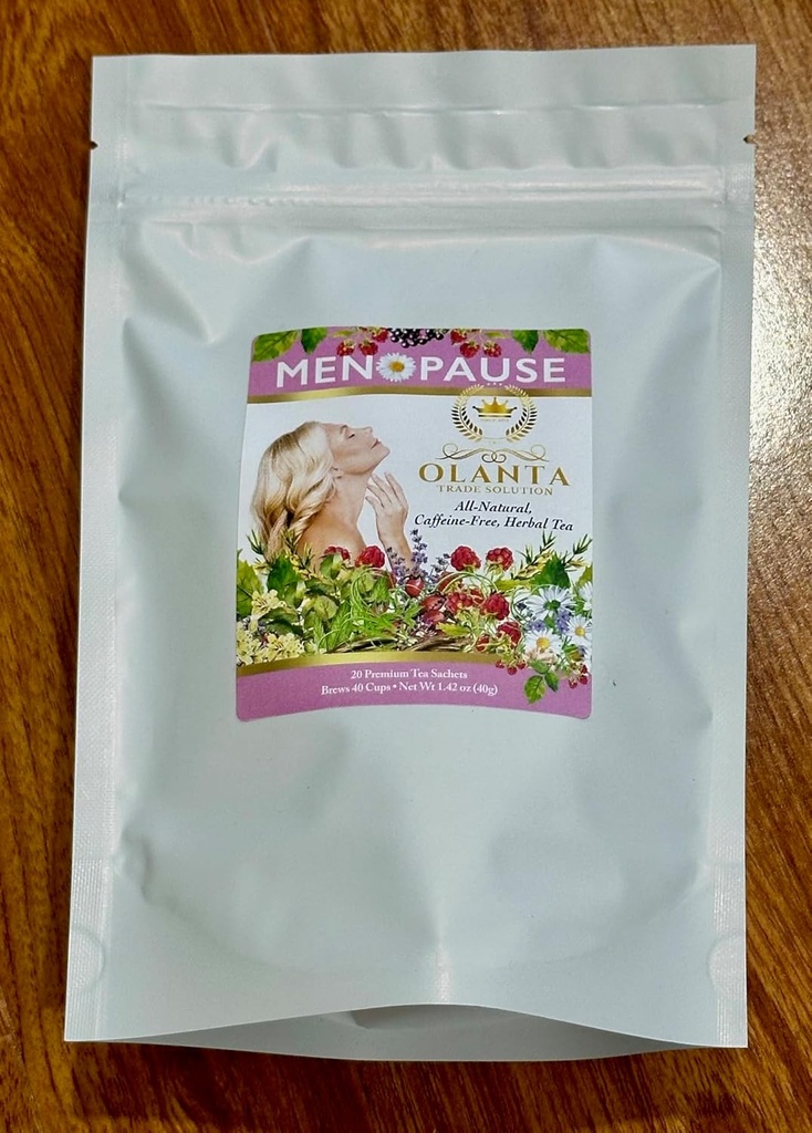 NATURAL MENOPAUSE TEA - 여성을 위한 초본 보충교재, 지원 호르몬 균형, 뜨거운 섬광, Menopause 혼합, Ashwagandha - 20 프리미엄 차 Sachets 때 지원