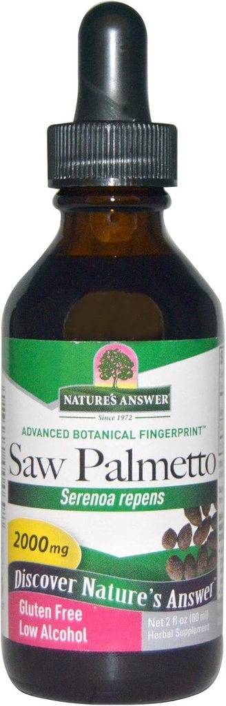 Nature's Answer Saw Palmetto Berry Extract 2 Fluid Ounce | 전립선 지원 | 천연유린 건강 | 모발 성장 촉진