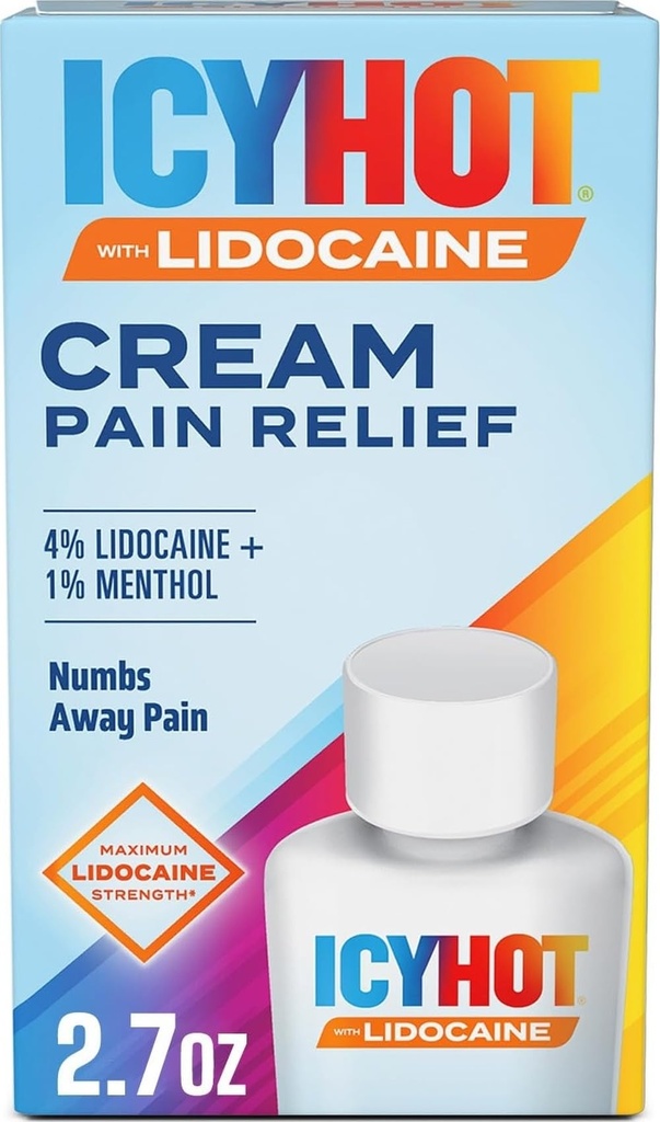Lidocaine 플러스 Menthol, 2.7 Ounces를 가진 Icy 뜨거운 최대 힘 진통 크림