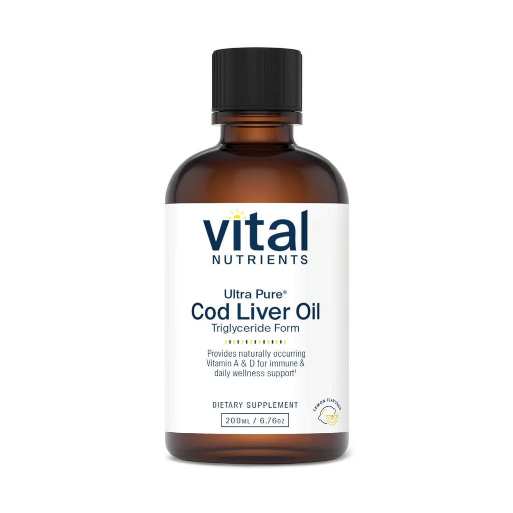 Vital Nutrients - Ultra Pure Cod Liver Oil 1025 (Pharmaceutical Grade) - 100 % 순수한 노르웨이어 Cod Liver Oil - 병 당 200 ml