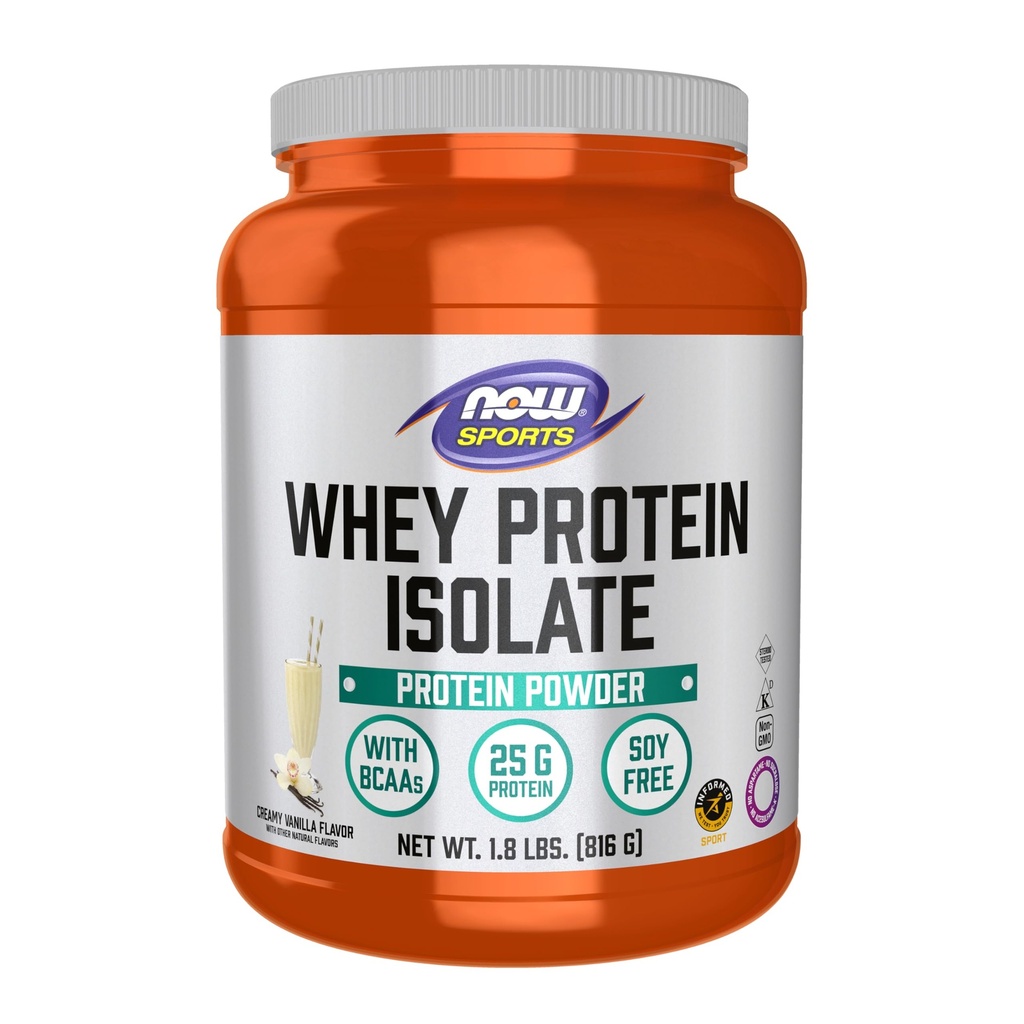 지금 음식 스포츠 영양, Whey Protein Isolate, 25 G BCAAs, 크림 바닐라 분말, 1.8-Pound