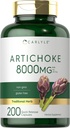 Carlyle Artichoke 추출 캡슐 8000mg | 200 개 | Non-GMO, 글루텐 무료 보충