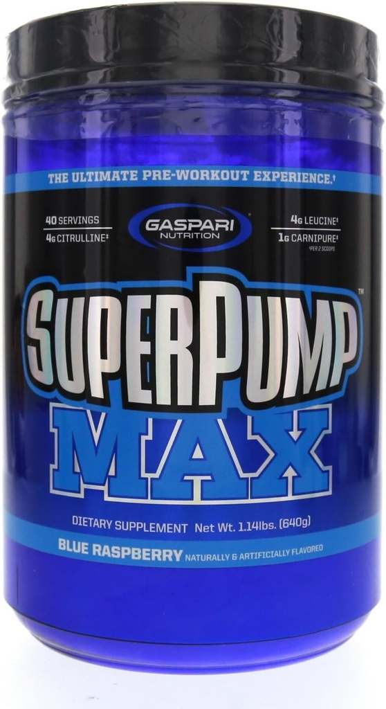 Gaspari 영양 SuperPump 최대 블루 라즈베리 아이스 - 1.41 파운드