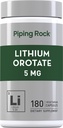 배관 락 리튬 오로테 보충 | 5mg | 180 캡슐 | 비 GMO, 글루텐 프리