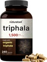 NatureBell Triphala 캡슐 보충교재, 서빙 당 1,500mg | 유기 Amla, Bibhitaki, Haritaki 과일 분말로 만드는 – 소화 건강 지원 – 두 배 힘, 비 GMO