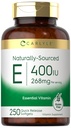 Carlyle Vitamin E 400 IU Softgels | 250 개 | 천연 소스 | Non-GMO 및 글루텐 무료