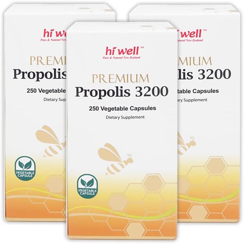 (포장 3) 안녕 좋은 우수한 Propolis 3200 Flavonoid 96mg 250VegeCapsules