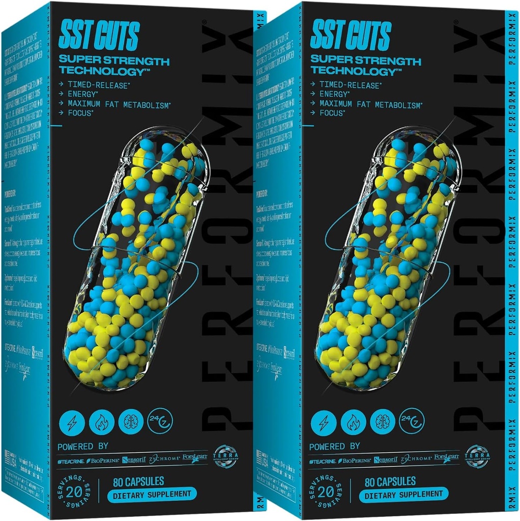 PERFORMIX - SST Cuts - CLA - Energy, Focus & Mood - Metabolism Support - Hunger Control - Nootropic - Pre Workout - Men & Women - 160 서빙 - 2 팩