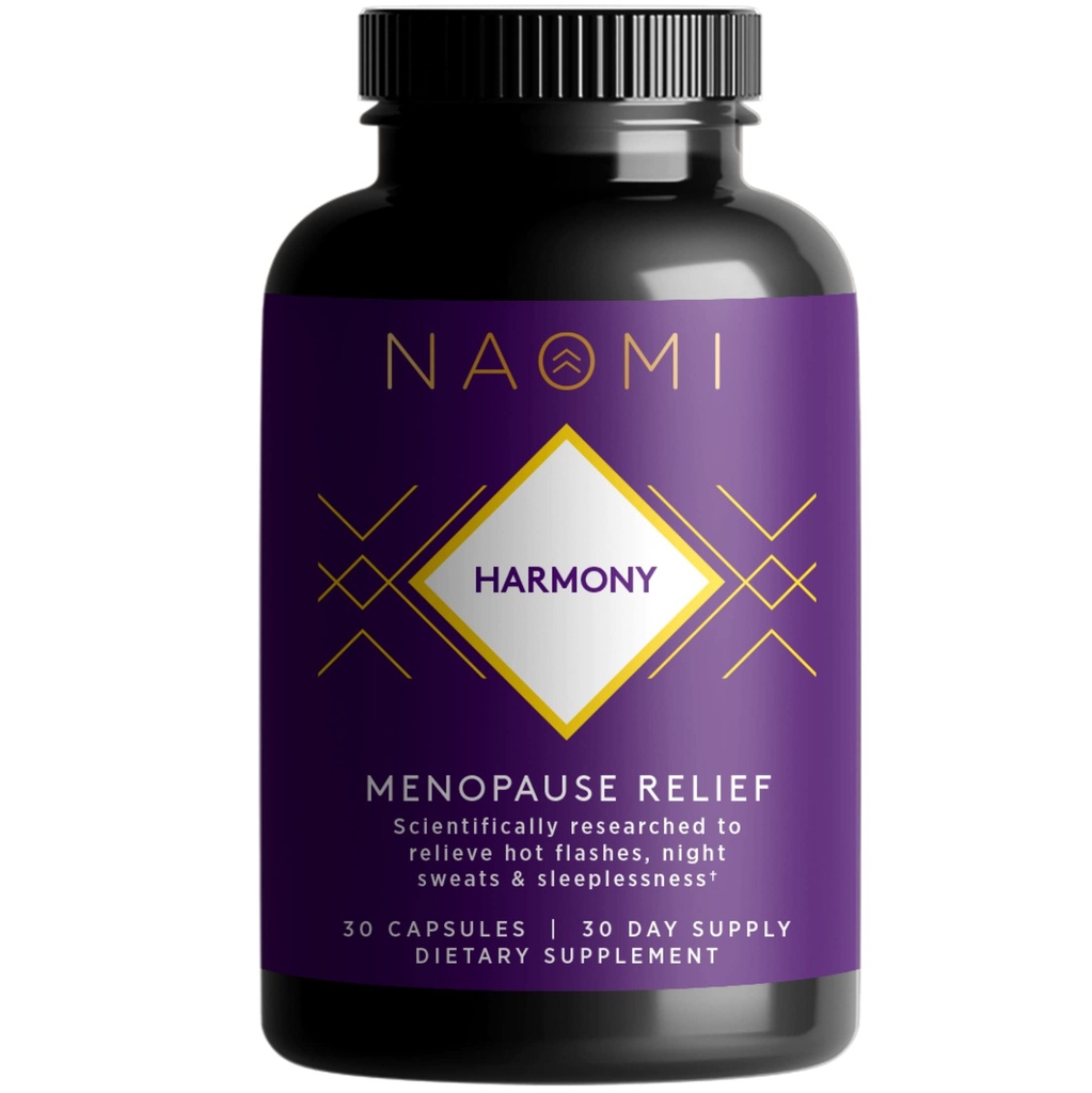 NAOMI Harmony Menopause Relief Supplement - 뜨거운 플래시에 대한 호르몬 균형 지원 - 30 Veggie 캡슐