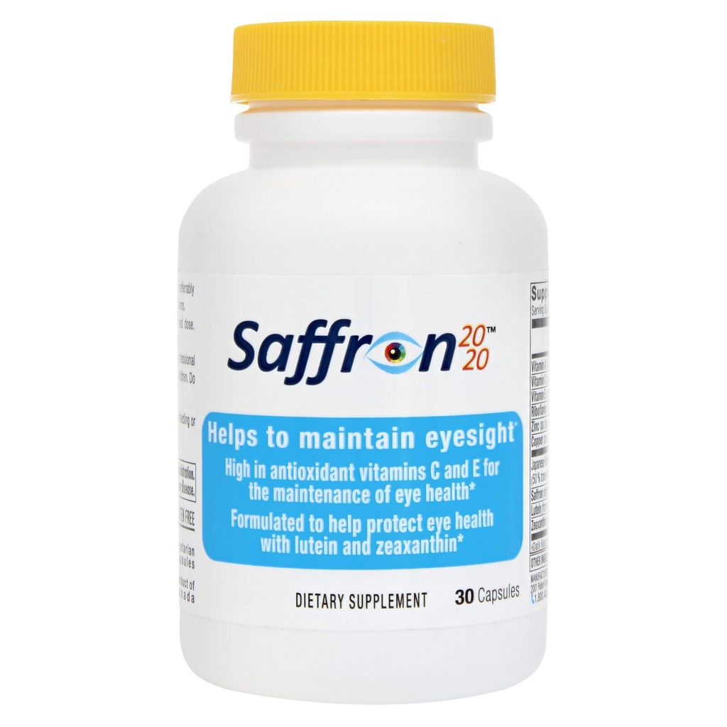Saffron 2020 보충 Saffron, Resveratrol, 비타민 및 미네랄, Zeaxanthin 및 Lutein -30 채식 캡슐