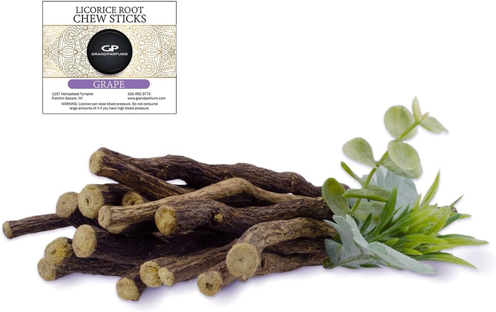 100% 자연적인 Licorice 뿌리 Chew 지팡이, 포도 맛있은, 유기, 도움 Quit 흡연, Whiten Teeth, Freshen 숨과 Suppress Appetite