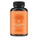 WellPath Mind Brain Supplement for Memory and Focus with Lion's Mane | Long Term Cognitive Support를 위한 Ginkgo Biloba 및 L-Theanine | Vegan, Non-GMO, 60 Ct