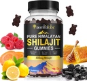 Shilajit Gummies, 100 % Shilajit, Fulvic Acid 85 + Trace Minerals의 Shilajit Organic Gummies Rich와 순수 Himalayan Shilajit Gummies 남성 및 여성, 비 GMO - 60 Gummy