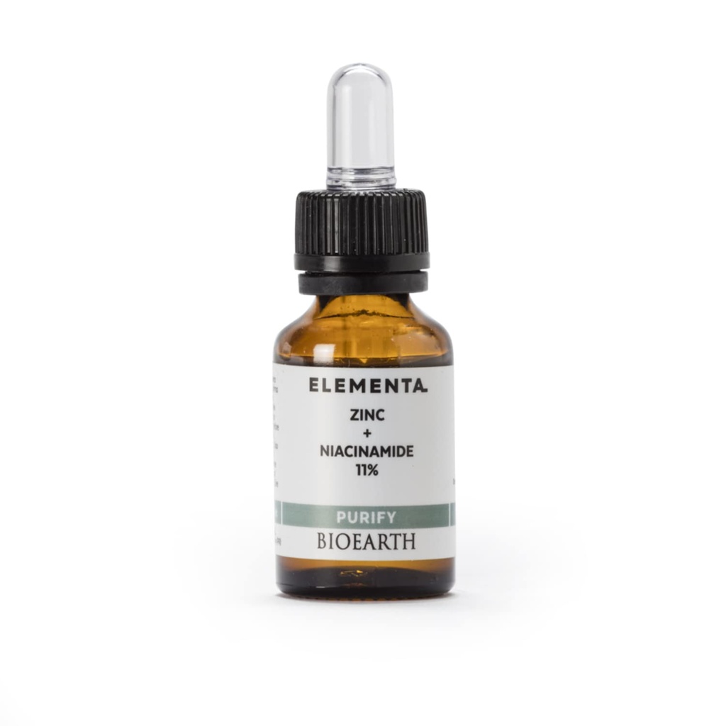 Bioearth Elementa, PURIFY는 아연과 11% Niacinamide를 가진 얼굴 혈청을 집중하고, 이탈리아, Vegan, AIAB 증명서 - 15ml 팩에서 만드는 정화와 균형을 잡는 효력