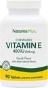 NaturesPlus 비타민 E Chewable - 400 iu, 90 채식 정제 - 천연 Carob 맛 - 건강한 심장 혈관 기능, 무료 - 인종 방위 및 전체 웰빙 - 글루텐 - 무료 90 서빙