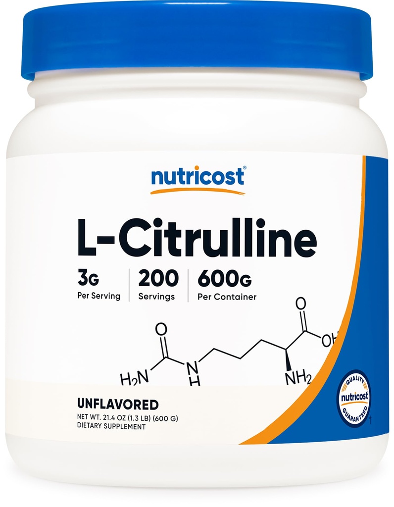 Nutricost 순수한 L-Citrulline (기초) 분말 (600 그램)