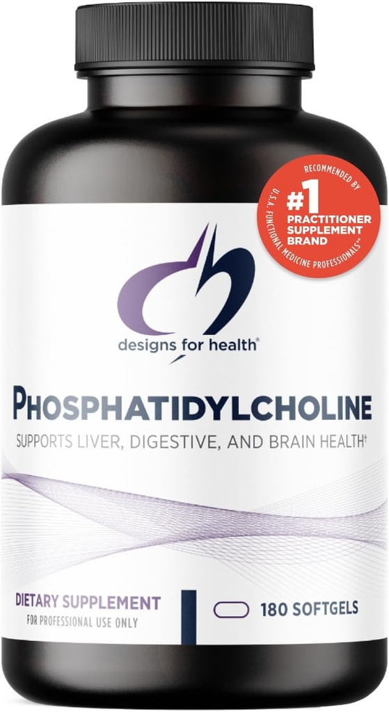 건강 Phosphatidylcholine Softgels에 대한 설계 - Soy Lecithin의 Phosphatidyl Choline 보충 + 뇌 건강 (180 Softgels)
