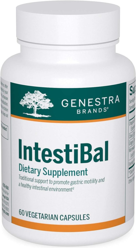 Genestra Brands IntestiBal | Ginger와 Wormwood의 에센셜 오일 | 60 캡슐