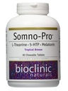 Bioclinic Naturals Somno-Pro L-Theanine - 5-HTP - Melatonin Tropical Breeze 90 Chewable 정제