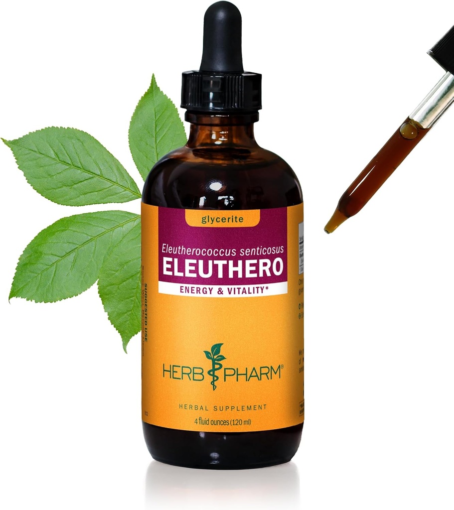 에너지와 체력을 위한 허브 Pharm Eleuthero 뿌리 액체 Glycerite, 알콜 자유로운 Glycerite, 4 Ounce