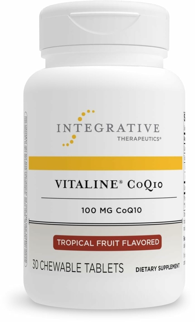 통합 Therapeutics Vitaline CoQ10 100 mg - 성인을 위한 두뇌 건강 지원 보충교재 * - 지원 심장 건강* - 낙농장 자유로운 - 열대 과일 맛있은, 30의 Chewable 정제 (30의 서빙)