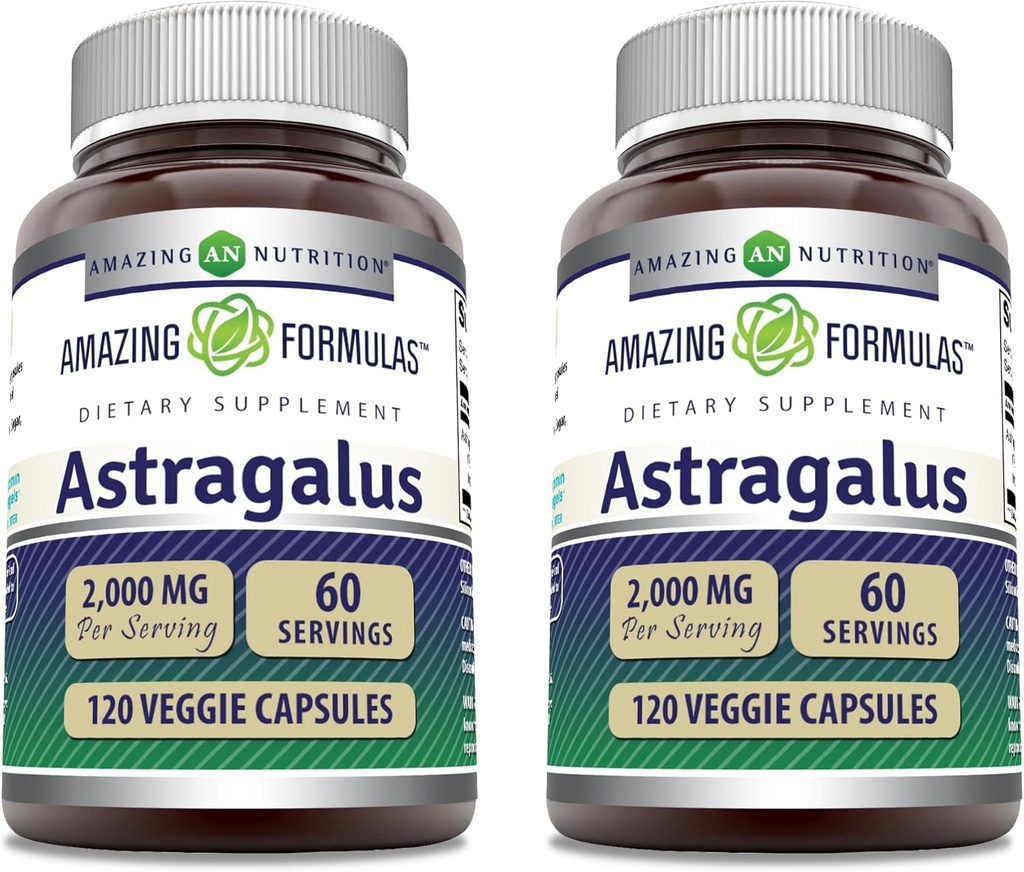 서빙 캡슐 보충 당 놀라운 수식 Astragalus 2000 mg | 순수 Astragalus Membranaceus 식물 뿌리 추출에서 만든 | 비 GMO | 글루텐 무료 (120 개 | 2 팩)