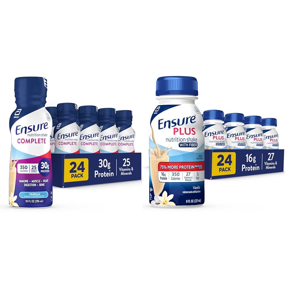 Immune Health & Ensure Plus Liquid Nutrition Shake와 섬유를 함유 한 영양소가있는 단백질 식사 교체 쉐이크 30g