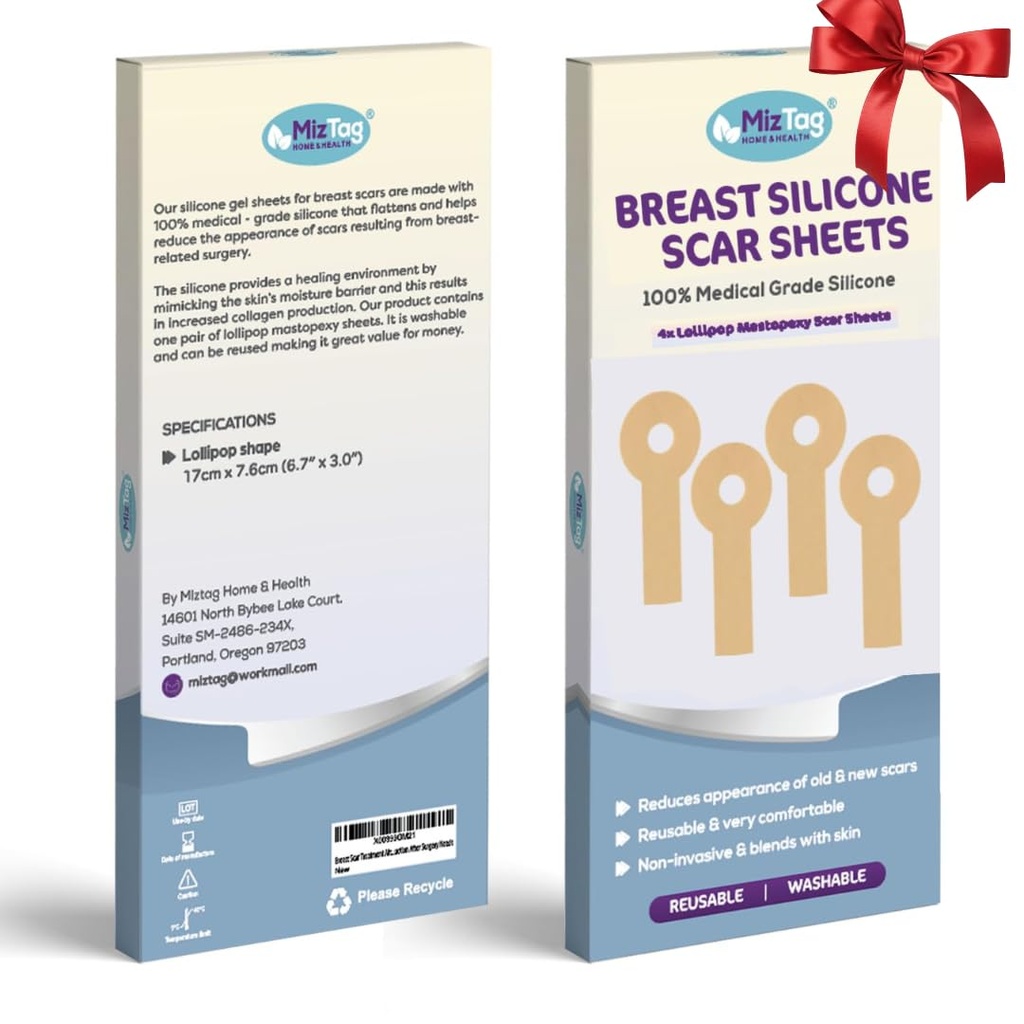 Breast Augmentation Recovery Supplies - 치유를위한 실리콘 시트 - Post-Op Bra (4 PC) 아래 편안한