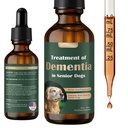뇌 건강 및 신경 시스템 지원을위한 수석 개 보조제, 개를위한 버섯 보충, Calming 및 Relaxation을위한 Dementia 보충, 분실, 사회 철회를 얻는 주소 - 59 ML