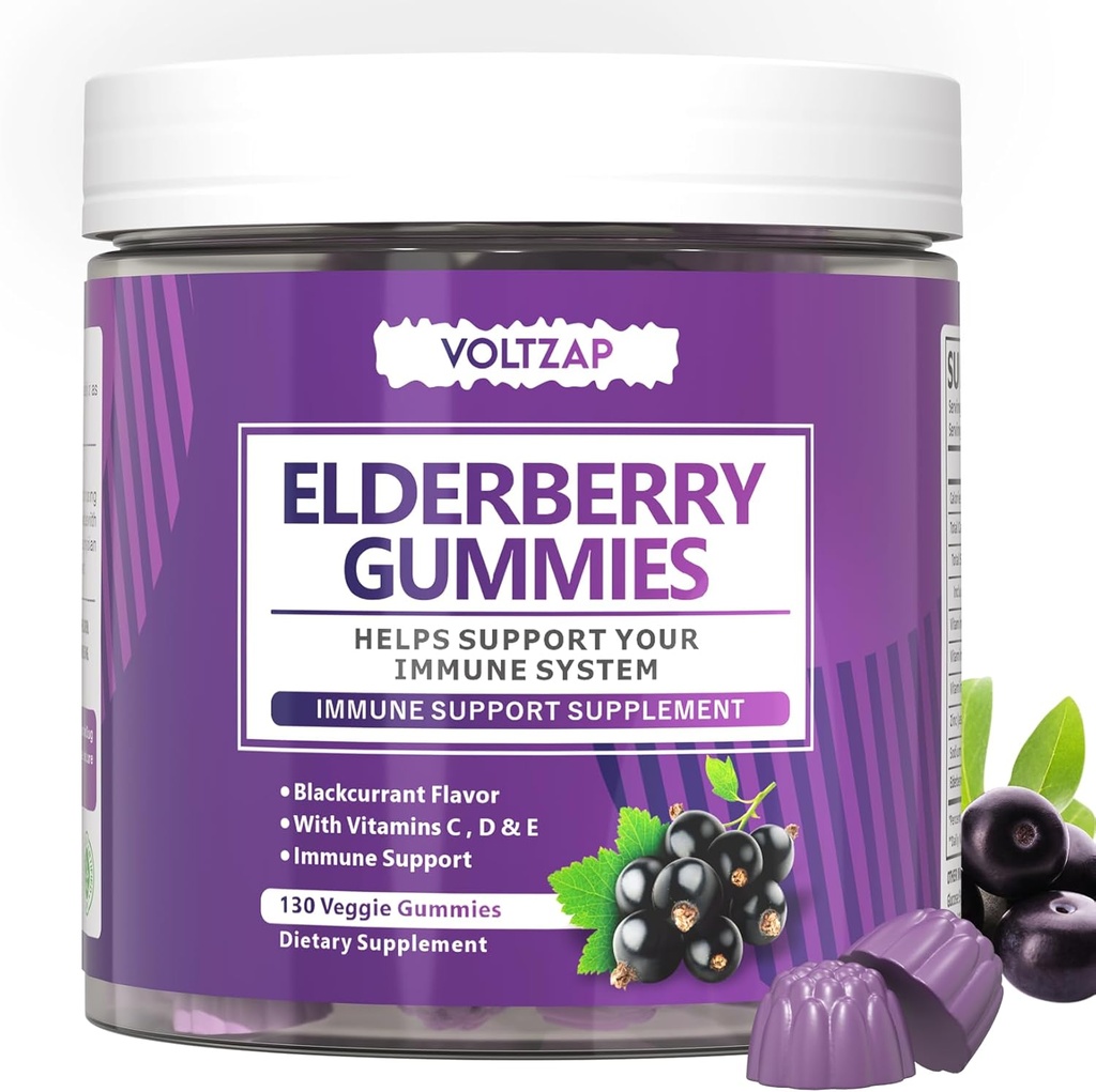 Elderberry Gummies Immune 지원 보충교재: Elderberry 비타민 C와 아연은 산화 방지제 지원 글루텐 자유로운 130 Gummies를 제공합니다