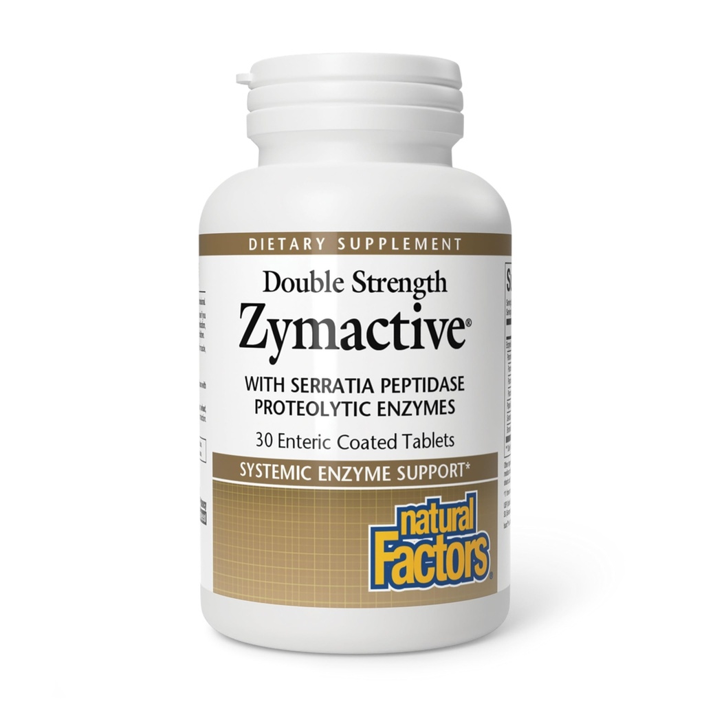 자연적인 요인 - Zymactive Proteolytic 효소 두 배 힘은, 근육과 합동 기능, 글루텐 자유로운, 비 GMO, 30 Enteric 입히는 정제를 돕는 건강한 염증 응답을 지원합니다