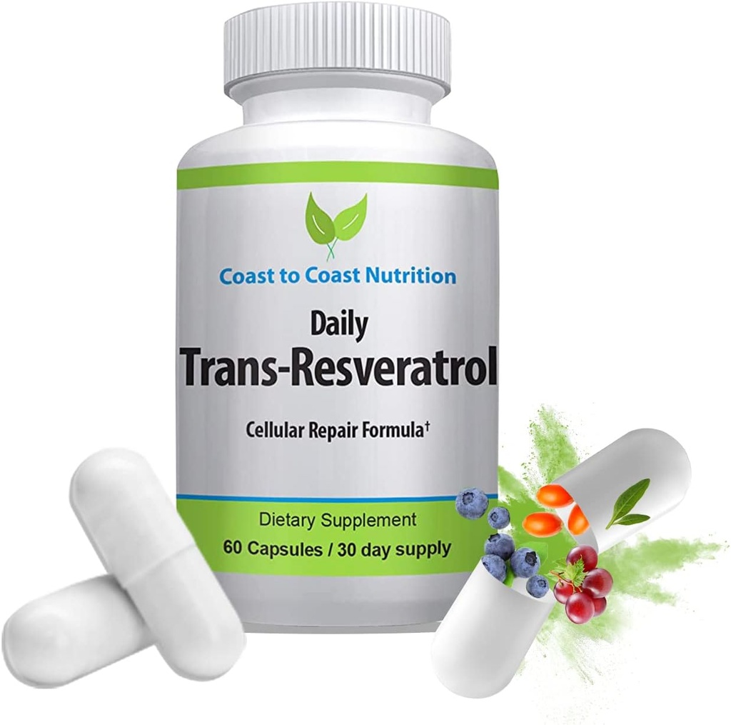 Trans-Resveratrol 보충 - 유기 캡슐 - 여성과 남성, 자연적인 산화 방지제, Polyphenols 보충교재, 노화 방지 60 캡슐, 600mg의 30 일 공급을 위한 Vegan 보충교재