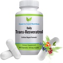 Trans-Resveratrol 보충 - 유기 캡슐 - 여성과 남성, 자연적인 산화 방지제, Polyphenols 보충교재, 노화 방지 60 캡슐, 600mg의 30 일 공급을 위한 Vegan 보충교재