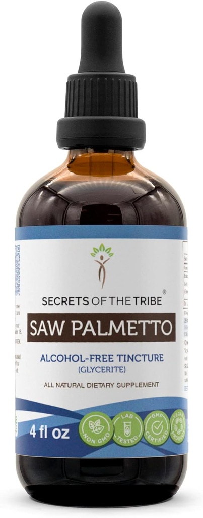 Saw Palmetto Tincture 알코올 - 무료 액체 추출물, 톱 Palmetto (Serenoa Repens) 말린 Berry (4 FL OZ)