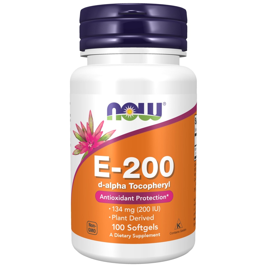 지금 음식 보충교재, 비타민 E-200 IU, D 알파 Tocopheryl, 산화 방지제 보호*, 100 Softgels