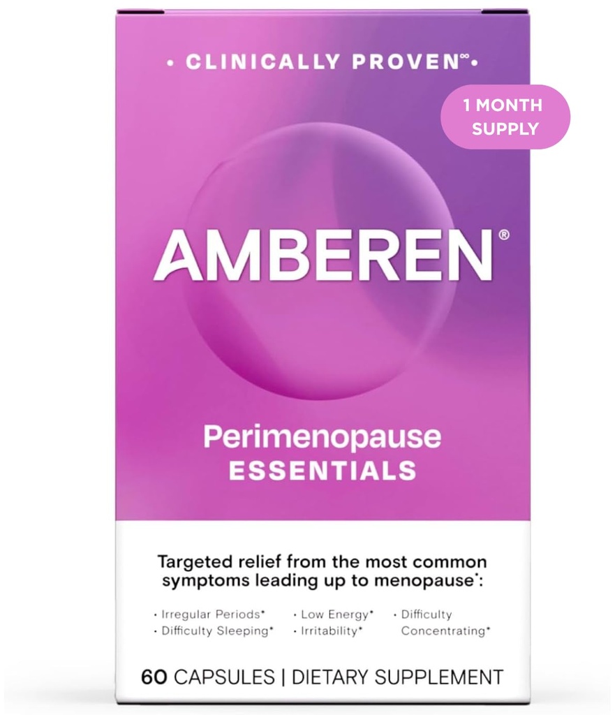 Amberen Perimenopause, Peri-Menopause 멀티 - Symptom Relief, 비타민 B, 비타민 E & 산화 방지제 보충교재, 임상적으로 지원 호르몬 균형, 뜨거운 섬광 & 밤 땀, 60 조사를 돕기 위하여 보여주십시오