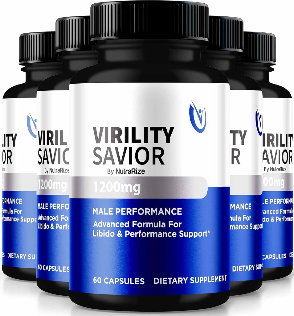 (5 팩) 남자를 위한 Virility Savior 캡슐, 공식 VirilitySavior 남성 공식, 최대 성과를 위한 우수한 알약 및 Confidence, 전반적인 건강 및 웰니스 (300의 캡슐)를 위한 전염성 지원