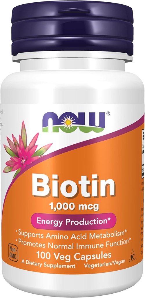 지금 식품 보충제, Biotin 1,000 mcg, 아미노산 Metabolism *, 에너지 생산 *, 100 캡슐