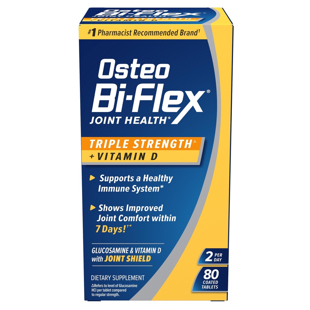 비타민 D Glucosamine Chondroitin 합동 건강 보충교재, 입히는 정제, 80 조사를 가진 Osteo Bi-Flex 세겹 힘 (5)