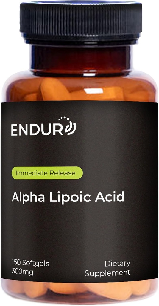 Endur 알파 Lipoic 산, 산화 방지제 방위 & 세포 에너지 지원, Immediate 방출, Vegan, 글루텐 자유로운, 300mg (150 Softgels)