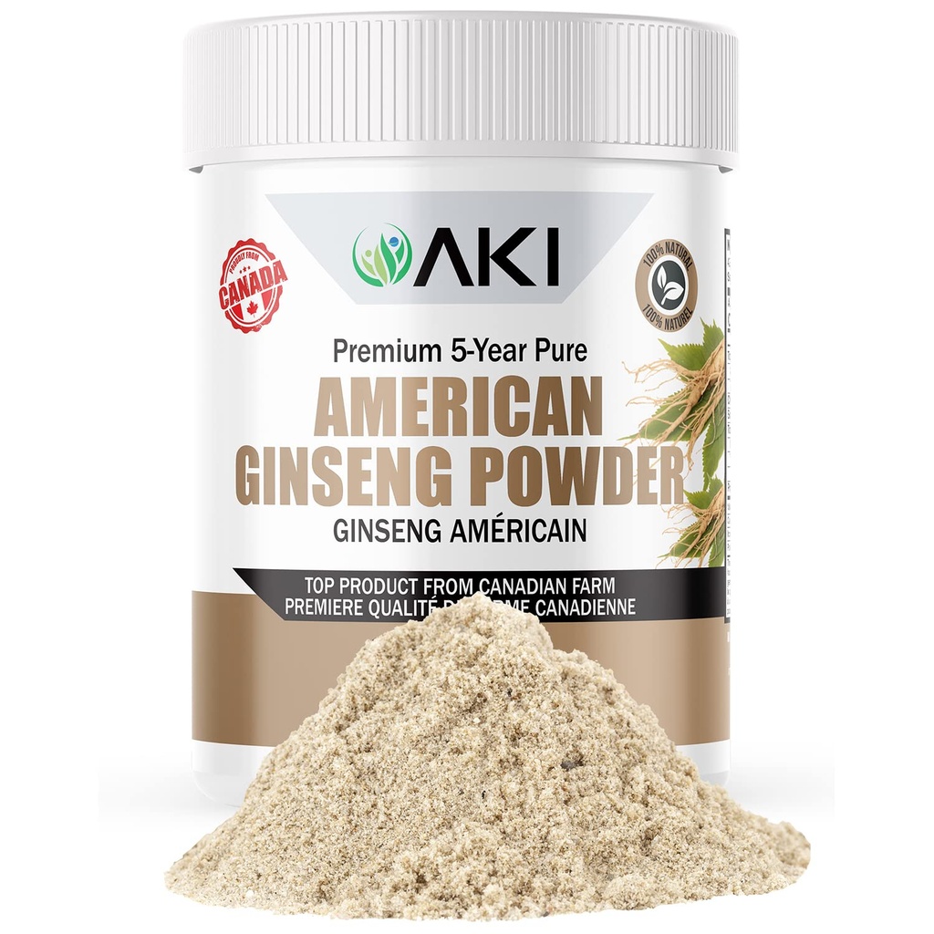AKI 미국 인삼 분말 4% 인 세노사이드 - 커피와 이상, 음료 같은 스무디 - 1 팩 (1.5oz/42.5g)