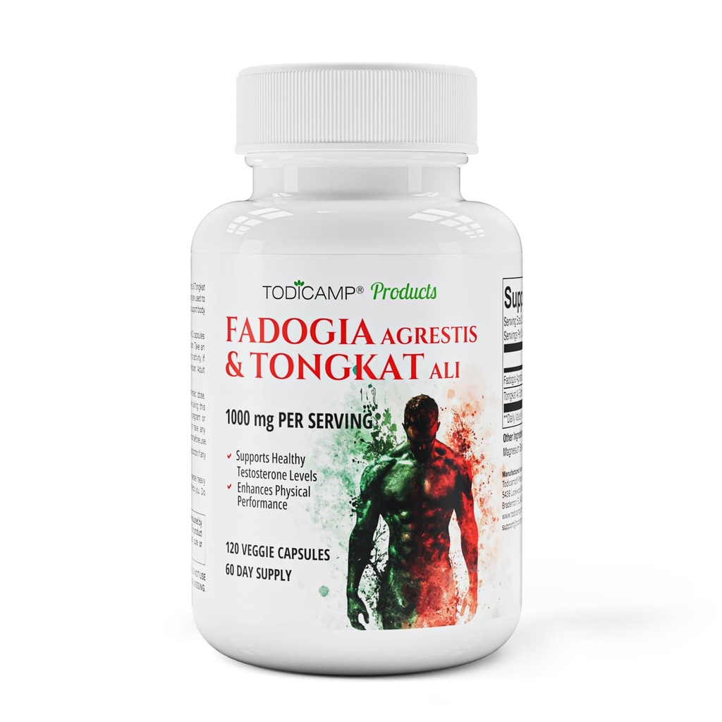 Fadogia Agrestis 20:1 Tongkat Ali 1000mg Complex Longjack Tongkat Ali Extract with Fadogia Agrestis 600mg 보충 - 60 일 공급